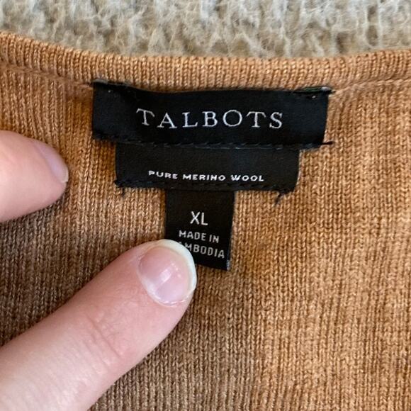 Talbots Sweater XL Wool Balloon Sleeve Square Neck Pullover Soft Cozy Minimalist - Picture 8 of 14